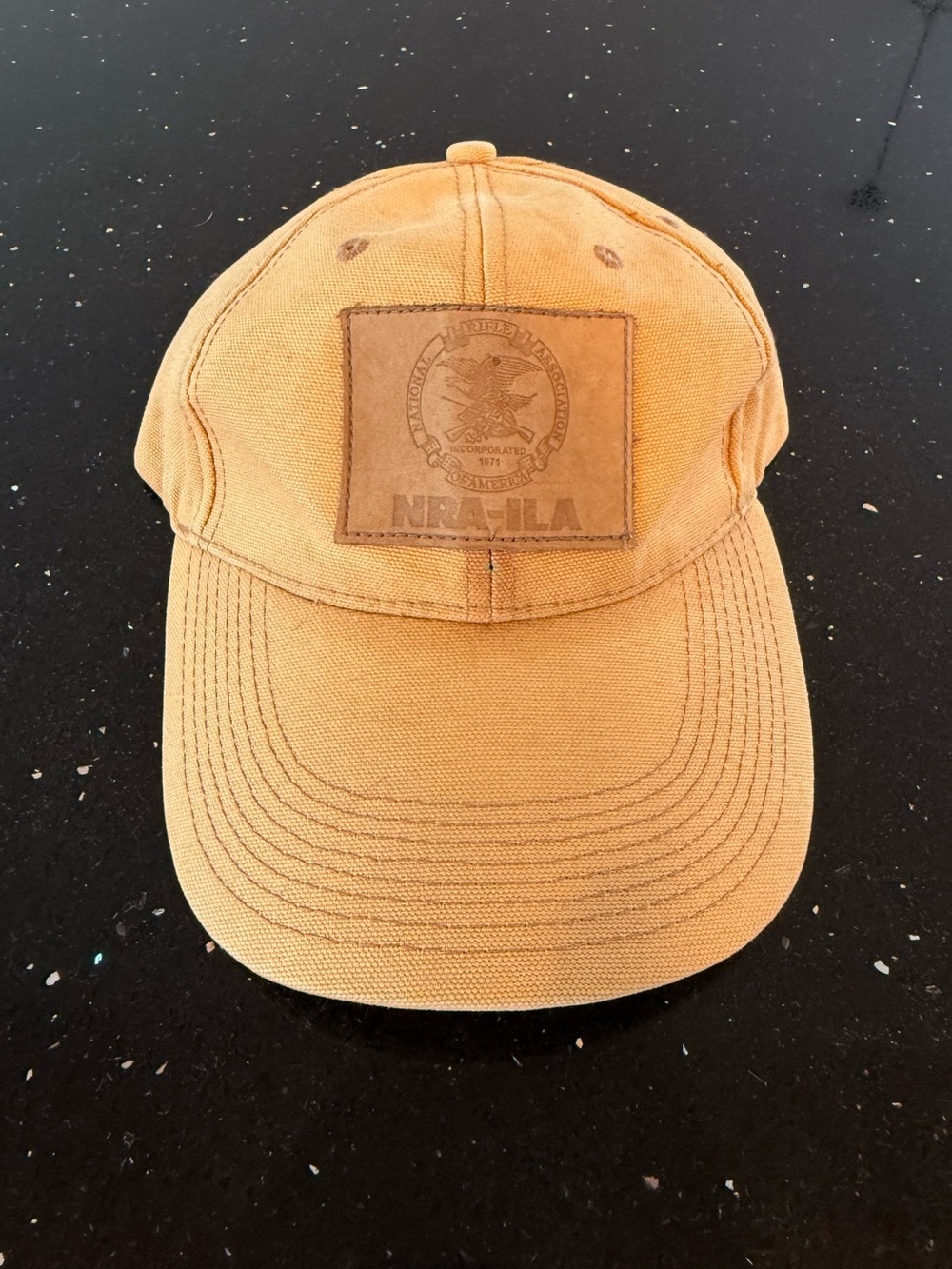 NRA-ILA Leather Patch Hat- Tan